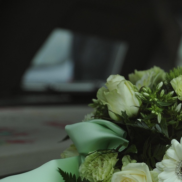 Fresh flowers placed at a gravesite
